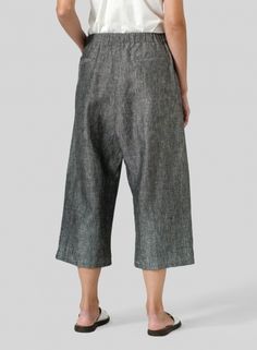 Linen Wide Leg Crop Pants Wide-leg Harem Pants With Side Pockets For Loungewear, Relaxed Fit Ankle-length Pull-on Pants, Relaxed Trousers With Side Pockets, Relaxed Bottoms With Side Pockets For Spring, Baggy Trousers With Welt Pockets, Versatile Wide-leg Harem Pants With Pockets, Relaxed Fit Wide-leg Bottoms With Pockets, Linen Cargo Pants With Pockets For Loungewear, Relaxed Fit Wide Leg Bottoms With Pockets