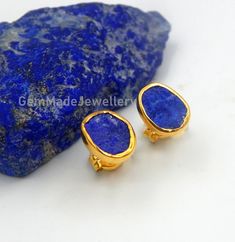 Lapis Lazuli Earrings Stud Earrings Minimalist Earrings Raw | Etsy Gold Sterling Silver Earrings With Stones, Oval Stone Earrings Gift, Oval Stone Earrings For Gift, Latin Word, Oval Stud Earrings, Lapis Lazuli Earrings, Peridot Pendant, Lapis Lazuli Ring, Red Jewelry