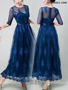 10% off now|Free shipping world-wide. Elegant Blue Lace Maxi Party Dress With Illusion Sleeves at GemGrace. Click to learn our pro custom-made service for wedding dress, formal dress. View #BridalPartyDresses for more ideas. Bridesmaid Maxi Dress With Lace Sleeves, Blue Prom Dresses With Sheer Sleeves, Blue Lace Dress For Banquet, Lace Maxi Dress With Lace Sleeves For Prom, Blue Long Sleeve Lace Gown, Blue Lace Evening Dress With Long Sleeves, Blue Lace Long Sleeve Evening Dress, Blue Lace Dress With Lace Bodice, Floor-length Evening Dress With Lace Sleeves For Prom