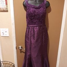 Royal Purple Ball Gown Dress Waist Length Is 26" Royal Purple Ball Gown, Purple Ball Gown Dress, Purple Ball Gown, Beaded Formal Dress, Mermaid Style Dress, Ball Gown Dress, Sequence Dress, Sherri Hill Prom Dresses, Sequin Bodycon Dress