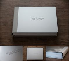 the wedding album is open and ready to be used as a guest book for guests