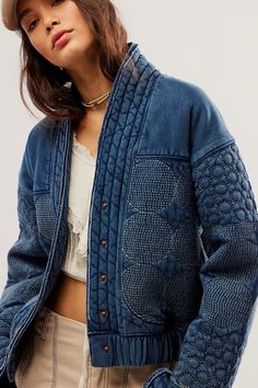 In The Clouds Quilted Jacket | Free People Oversized Quilted Cotton Outerwear, Oversized Quilted Cotton Jacket, Oversized Quilted Long Sleeve Jacket, Spring Oversized Quilted Outerwear, Oversized Cotton Quilted Jacket, Oversized Cotton Quilted Jacket Casual, Oversized Cotton Quilted Jacket In Casual Style, Oversized Quilted Outerwear For Spring, Cropped Cotton Outerwear With Button Closure