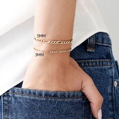 14k Gold Figaro Chain Bracelet – FERKOS FJ Gold Figaro Chain, Gold Chain Bracelet, Link Design, Jewelry Bracelets Gold, Jewelry Safe, Bracelets Gold, Figaro Chains, Figaro Chain, Stackable Bracelets