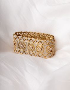 18K Yellow Gold Antique Cut Diamond Cuff Bracelet, Est. 7.75 CTW 7", 1.358 inches wide *final sale* Luxury Yellow Gold Ceremonial Bracelets, Ceremonial Luxury Gold Jubilee Bracelet, Luxury Ceremonial Bracelets, Luxury Diamond Bangle Bracelet For Formal Occasions, Luxury Bracelets With Intricate Design, Luxury Rectangular Bracelets For Formal Occasions, Formal Diamond Oyster Bracelet, Exquisite Gold Bangle For Formal Occasions, Luxury Bangle Jewelry For Formal Occasions