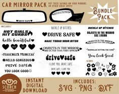 car mirror stickers with different styles and designs