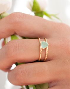 Aqua Chalcedony Ring, March Born, Peace And Joy, Chalcedony Ring, Aqua Chalcedony, Gold Stone, White Topaz, Metal Bands, Cute Jewelry