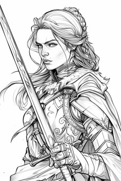 Beautiful Warrior Princess Coloring Page nel 2024