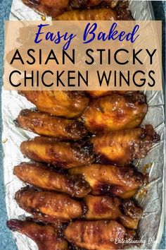 Asian Sticky Chicken, Sticky Chinese Chicken, Appetizers Chicken, Chicken Wing Sauce Recipes, Chinese Chicken Wings, Sticky Wings, Asian Chicken Wings, Wings Recipe Baked, Easy Chicken Wing Recipes