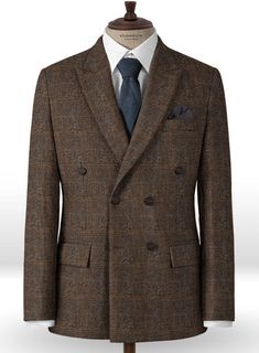 Keep your style perfectly sophisticated even when it is cold outside by simply donning our Harris Tweed Country Dark Brown suit. Crafted from wool, the smart yet stable suit hue and the dual weave pattern of herringbone and stripes on the outfit helps to add vintage charm to your outstanding personality. Team it with a white shirt, black tie and brown derby shoes for a complete finish. 
 
 Look Includes  Harris Tweed Country Dark Brown Fabric  Double Breasted Jacket Style  Peak Lapel  Faux Horn Dark Brown Jacket, Brown Derby, Brown Suits, Styles P, Weave Pattern, Double Breasted Jacket, Cold Outside, Harris Tweed, Brown Jacket