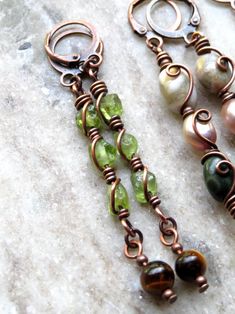 earthy antiqued copper and crystal earrings with glowy green peridot nuggets and 6mm round, flashy tigers eye stones✨ drop length is 2" choose your hypoallergenic hooks! Ugly Jewelry, Poo Poo, Tiger Eye Earrings, Earthy Jewelry, Peridot Earrings, Earrings Crystal, Wire Weaving, Eye Earrings, Tiger Eye Stone