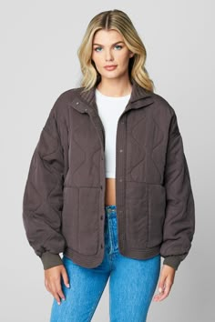 Super Soft Tencel Dropshoulder Quilted Jacket[Shell: 100% Lyocell; Filling: 100% Polyester; Lining: 100% Cotton] Moonless Night, Sweater Jumpsuit, Fall Fits, Blank Nyc, Pant Shirt, Light Jacket, Jacket Sale, Fall Winter Outfits