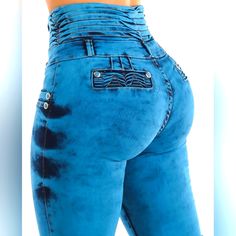 Brand New High Waisted Butt Lifting Blue Skinny Jeans Sz 7 Any Questions Please Feel Free To Message Me Thank You Offers And Negotiations Are Very Much Welcome!! Mtf Fashion, Holey Jeans, Woman Jeans, Girly Style, Stretchy Jeans, Denim Leggings, Girly Fashion, Fitted Skirt, Denim Outfit