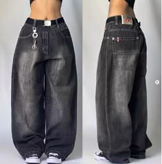 Look Jean, Street Jeans, Fashion 90s, Streetwear Jeans, High Waist Wide Leg Pants, 90's Fashion, High Street Fashion, Wide Trousers, Loose Fabric