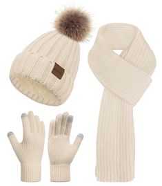 PRICES MAY VARY. Thermal Materials: This winter hats for women is made of soft and thick knitted outer layer, and the womens beanie hat is lined with high-quality fleece, which can keep warm from the wind and keep your head comfortable all day. With this warm knit hat, you can enjoy the warm winter. Unique Design: This hat and scarf set for women has a detachable fluffy pom pom on the top, which is both fashionable and convenient for you to wash the hat. Note: When receiving the hat, there may b Womens Beanie, Gloves Knitted, Thermal Fabric, Women Beanie, Beanie With Pom, Hat And Scarf Set, Enjoy Winter, Beanie Hats For Women, Hat And Scarf Sets