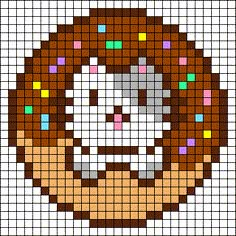 a pixellated image of a donut with sprinkles on it's face