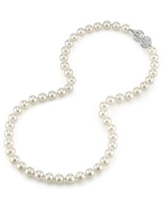 Enrich your jewelry collection with a classic beauty that will stand the test of time: our AAA Quality Japanese Akoya White Pearl Necklace, showcasing splendid 7.5-8.0mm gems of the sea. Double knotted on silk thread, our pearls have very thick nacres, a fact which enhances their shimmery glow, regardless if you choose our white, rose or ivory overtones. Complete with a clasp closure of your choice, our Japanese Akoya Pearl Necklace comes in a variety of lengths, from the chic princess style to the statement, impactful opera length. Akoya Pearl Necklace, White Pearl Necklace, Buy Necklace, Pearl Necklaces, Fame Dr, Akoya Pearls, Princess Style, Silk Thread, Pearl Size