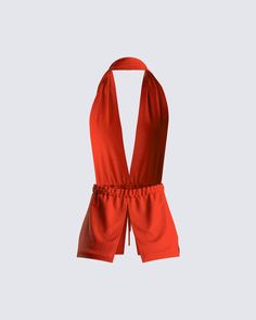 A cute lil red halter top moment ❤️ Made with lightweight jersey fabric, and complete with a deep V neckline and elastic drawstring waistband - this is a must-have for any closet. Feel your fiercest, no matter what your plans are 😍 Solid V-neck Halter Top For Summer, Solid Stretch V-neck Halter Top, Stretch Halter Top With V-neck For Day Out, Chic V-neck Halter Top, Chic Red Loungewear Top, Red V-neck Halter Top For Spring, Stretch Halter Top With Triangle Shape For Day Out, Stretch Triangle Halter Top For Day Out, Red Tops For Summer Loungewear