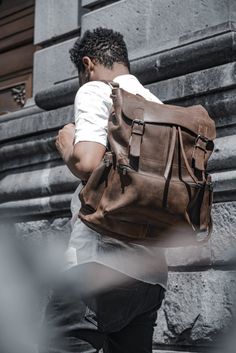 Robel Backpack: Dark Brown - SKADMAS Large Capacity Laptop Backpack For Travel, Large Capacity Flap Travel Bag, Rectangular Leather Bags With Functional Pockets, Everyday Use Travel Bag Backpack With Functional Pockets, Leather Outdoor Backpack With Functional Pockets, Casual Rectangular Backpack For Adventure, Functional Large Capacity Leather Backpack For Travel, Functional Adventure Backpack Bags, Everyday Duffle Bag Backpack With Functional Pockets