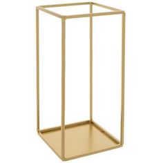 a gold metal box with an open top on a white background, it is also used as a side table