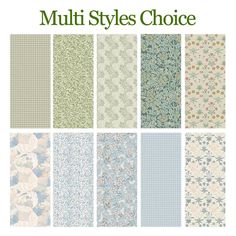 the book cover for multi styles choice, which includes different patterns and colors on fabric