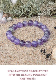 Real Amethyst Bracelet: Tap into the Healing Power of Amethyst! Amethyst Round Beads Jewelry For Meditation, Elegant Purple Crystal Meditation Bracelet, Elegant Purple Crystal Bracelet For Meditation, Amethyst 8mm Beads Jewelry For Meditation, Amethyst Crystals For Meditation, Purple Meditation Bracelet Jewelry, Healing Lavender Crystal Bracelet With Gemstones, Purple Amethyst Ring For Spiritual Occasions, Spiritual Hand-strung Purple Bracelets