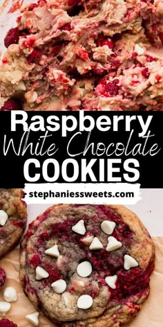 raspberry white chocolate cookies with marshmallows are the perfect treat for valentine's day