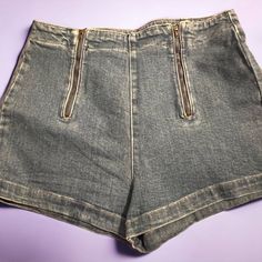 Forever 21 Denim Shorts Flat Front 2 Zippers Sailor High Waist Size 30 Nwt 99% Cotton 1% Spandex Measure Approx. 15" At Waist, 2" Inseam, 13" Rise, 11" Leg Opening Denim Zip Fly Shorts, Trendy High-waisted Jean Shorts With Button Zip Fly, Trendy High Waist Jean Shorts With Button Zip Fly, Trendy High-waist Jean Shorts, Trendy Jean Shorts With Button Zip Fly, Trendy Denim Bottoms With Side Zipper, Dark Wash Bottoms With Zip Fly For Summer, Summer Dark Wash Bottoms With Zip Fly, Denim Jean Shorts With Zipper Closure