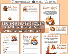 baby shower games with pumpkins and leaves