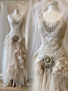 Pirate Style Wedding Dress, Antique Boho Wedding Dress, Gypsycore Wedding Dress, 1920's Wedding Dress, Vintage Lace Wedding Dress 1920s, Romani Wedding Dress, Mid Evil Dresses, Dark Grey Wedding Dress, Wedding Dress Grunge