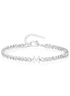 PRICES MAY VARY. 【Initial Bracelet for Men Women】Wearing an initial bracelet is a classic way to make a statement! show off your first name, last name, or your lover's name. mens cuban link bracelet with initials adopts the elegant silver color to match a range of different outfits or occasions all year round. cool graduation gifts 2024, unique graduation gifts for him her, great male graduation gifts, fathers day gifts for dad, fathers day gifts from wife/daughter/son 【Premium Quality】Our initi Male Graduation Gifts, Cool Graduation Gifts, Bracelet With Initials, Male Graduation, Cool Birthday Gifts, Male Gifts, Dad Fathers Day Gifts, Silver Bracelet For Men, Initial Bracelet Silver