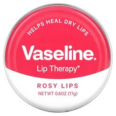 Vaseline, Lip Therapy, Rosy Lips, 0.6 oz (17 g) Lips Vaseline, Vaseline Lip Therapy Rosy, Vaseline Rosy Lips, Lip Balm Tin, Scented Lip Balm, Vaseline Jelly, Vaseline Lip Therapy, Vaseline Lip, Lip Therapy