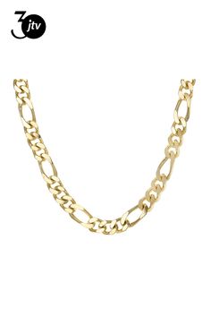 Moda Al Massimo��� 18 yellow gold over bronze 12mm gauge figaro necklace. Measures approximately 24"L x 0.50"W and has a lobster claw closure. Made in Italy. Figaro Necklace, Lobster Claws, Lobster Claw, 18k Gold, In Italy, Yellow Gold, Italy, Yellow, Gold