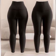 Xl/1x Babes Tummy Control Leggings. Never Worn High Stretch Black Bottoms, Black Shaping Yoga Bottoms, Tight Black Bottoms With Wide Waistband, Solid Color Shaping Leggings For Yoga, Black High Rise Yoga Pants With Wide Waistband, Black High Rise Leggings With Wide Waistband, Black High Stretch Shapewear Leggings, Black Shapewear Bottoms For Yoga, Black Loungewear Bottoms