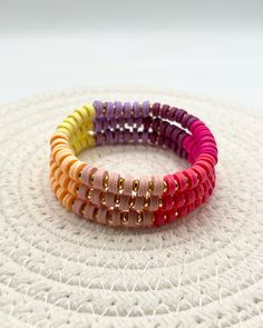 Anita – MT Designs PR Everyday Beaded Stretch Bangle Bracelet, Handmade Stretch Bangle Bracelet, Pink Hand-strung Bangle Stretch Bracelet, Trendy Hand-strung Stretch Bangle Bracelet, Stackable Flexible Stretch Bracelet, Adjustable Pink Stretch Bangle Bracelet, Multicolor Stretch Beaded Bracelets, Colorful Beads Stretch Bracelet For Everyday, Stretch Multicolor Beaded Bracelets