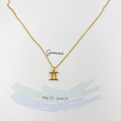 Gemini Zodiac Symbol 14K Gold Necklace Gemini Zodiac Symbol, Celebrate Yourself, Meaningful Necklace, Pretty Pendant, Gold Filled Necklace, Astrological Sign, Zodiac Symbols, 14k Gold Necklace, Gemini Zodiac