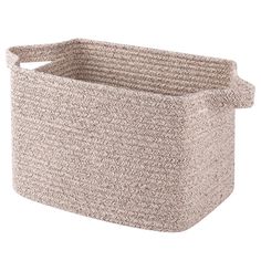 a large basket with handles on the side, made out of jute and fabric