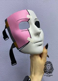 Mask is very comfortable to use, you can see well through the hollows near eyes. Sizing: ONE SIZE (7.2"x6.2"/18cmx15.5cm) This mask made of molded plastic in pre-prepared molds. #Sally Face #Mask #Sally Face Cosplay #Mask #Mask replica #Mask costume Pink Themed Halloween Costume Accessories, Pink Harajuku Cosplay Costume For Halloween, Harajuku Pink Costume Accessories For Costume Party, Pink Harajuku Costume Accessories For Cosplay, Pink Anime Print Costume For Halloween, Pink Harajuku Style Costume Accessories For Cosplay, Harajuku Style Pink Costume Accessories For Costume Party, Pink Fantasy Cosplay Costume For Halloween, Themed Pink Costume For Cosplay