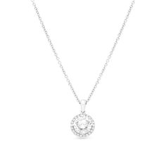 Surprise the one you adore with this classic 18K white gold Diamond Halo Pendant Necklace. The shimmering pendant showcases a classic round brilliant cut diamond artfully set to enhance size and sparkle - wrapped in a pave-lined white diamond halo. This radiant look is one she'll turn to often, everyday and on special occasions. An amazing and thoughtful anniversary gift for your loved one. 18 Karat White Gold Total Diamonds Weight: 1.35 carat Center Diamond Weight 1.25 Carat Shape: Round Brilli Timeless White Diamond Necklace In Platinum, Timeless White Diamond Platinum Necklace, Classic Diamond White Halo Necklace, Classic Diamond White Necklace With Halo Design, Timeless White Diamond Necklace, Classic Solitaire Necklace In White Gold With Halo Design, Platinum Necklace With Diamond White Halo Setting, Dazzling White Gold Solitaire Necklace With Halo Design, Classic White Gold Solitaire Necklace With Halo