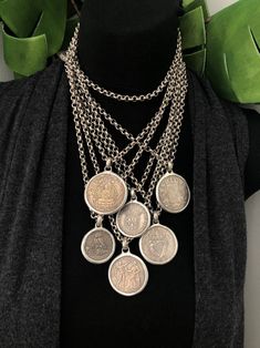 Goblin Hoard, Silver Coin Jewelry, Coin Necklace Silver, Old Silver Coins, Gold Coin Jewelry, Generational Curses, Ancient Coin Jewelry, Pirate Jewelry, Silver Coin Necklace