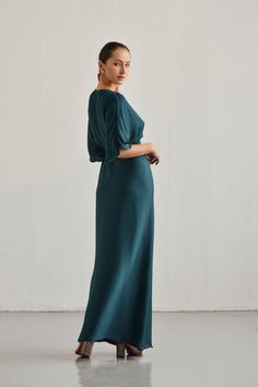 Lily Hunter Minimalist Dress Simple Wedding Dress Wrap | Etsy Silk Dress With Gathered Sleeves For Work, Silk Dresses With Gathered Sleeves For Work, Green Flutter Sleeve Evening Dress, Fitted Viscose Dress With Draped Sleeves, Cocktail Maxi Dress With Gathered Sleeves, Silk Evening Dress With Flutter Sleeves, Silk Flutter Sleeve Fitted Dress, Fitted Silk Dress With Flutter Sleeves, Green Fitted Dress With Draped Sleeves