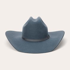 Stone Wash Flat Brim Blue Hats For Ranch, Adjustable Blue Felt Country Hat, Blue Western Felt Hat With Short Brim, Light Blue Cowboy Hat, Navy Blue Felt Cowboy Hat, Blue Cowboy Hat, Cowboy Core, Country Hats, Cut Tees