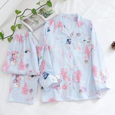 The Spring Fruits and Flowers Original Pajamas Spring Fruits, Lounging Outfit, Ladies Pajamas, Cotton Pajama Set Women, Spring Fruit, Cotton Pajamas Women, Cute Pajama, Sleep Clothes, Cute Pajama Sets