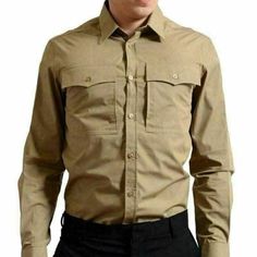 Versace Jeans Men's Khaki Roll Up Sleeve Button Down Shirt Us S It 48 Retail Value: $365.00 This Is Authentic Versace Jeans Men's Khaki Roll Up Sleeve Button Down Shirt Material: 100% Cotton Chest: 20.75" Sleeves: 25.5" Shoulders: 18" Length: 29.5" Sku: Az-2817 Classic Khaki Shirt With Pockets, Classic Khaki Shirt With Button Cuffs, Classic Shirt With Flap Pockets For Business Casual, Khaki Shirt With Buttons And Spread Collar, Khaki Work Shirt With Flap Pockets, Khaki Shirt With Spread Collar And Buttons, Classic Formal Tops With Flap Pockets, Business Shirt With Flap Pockets And Long Sleeves, Classic Fitted Khaki Shirt