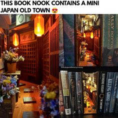 Japan Old Town Mini Alley Booknook - A high quality handmade miniAlley™ Bookshelf Insert™ Bookshelf Alley™ that captures a cozy Japan old-town. Massage Pressure Points, Bookshelf Insert, Plague Doctor Mask, Doctor Mask