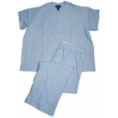 Botony 500 - Ladies Short Sleeve Broadcloth Pajama, Light Blue, V-Neck Button Down Surplice Top, Ankle Length Pant, Full Elastic Waistband with Adjustable Snap Closure, 60% Cotton 40% Polyester, Made in Dominican Republic, #34574 34-574 Size: XL.  Gender: female.  Age Group: adult. Sleep Sets, Surplice Top, Ladies Short, Womens Pyjama Sets, Sleep Set, Ankle Length Pants, Pajamas Women, Ankle Length, Gender Female