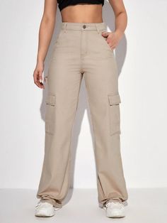 Introducing our Classic Fit Zippered Denim Cargo Pants, the perfect combination of timeless style and practicality. Crafted with meticulous attention to detail, these pants offer a versatile and functional wardrobe staple for those who appreciate both fashion and functionality. Designed with a classic fit, these denim cargo pants provide a flattering silhouette that suits any body type. Specifications: Details: Button, Pocket, Zipper Waist Line: High Waist Length: Long Fit Type: Loose Fabric: No Full Length Cargo Jeans For Workwear In Spring, Full-length Cargo Jeans For Spring Workwear, Spring Workwear Full-length Cargo Jeans, Non-stretch Full-length Jeans For Work, High Waist Flare Jeans With Pockets, Fall Work Pants With Pockets And Straight Leg, Non-stretch Flare Jeans With Pockets, Non-stretch Full-length Flare Jeans With Pockets, Fitted Flare Jeans With Pockets For Work