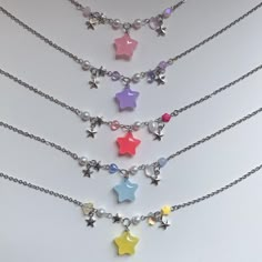 beads necklace Made with heart and meticulousness. There are 5 colors to choose from. Material: Stainless, alloy Star Necklace Beads, Star Jewelry Necklace, Jewels Diy, Enchanted Jewelry, Diy Pendant Necklace, Diy Collier, Necklace Beads, Handmade Beaded Necklaces, Jewelry Accessories Ideas