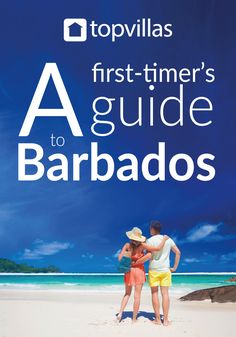 two people standing on the beach with their arms around each other and text that reads, first - timer's guide to barbados