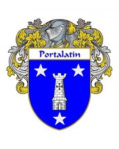 the coat of arms of portaltin is shown in blue and white with stars