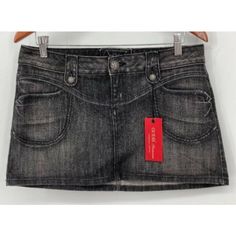 A Women's Denim Jeans Skirt From Guess Premium. The Skirt Is In A Lightwash Black, Mini, Stretch Denim, 2000 Style, And Skirt Is New With Tags. Size 31 Bin47 Black Ruffle Mini Skirt, Diesel Skirts, 2000 Style, Black Denim Mini Skirt, Guess Skirt, Mini Jean Skirt, Women's Denim Jeans, 2000 Fashion, Premium Denim Jeans